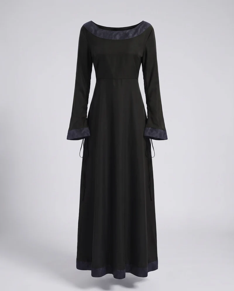 Damen elegantes historisches Kleid mit langen Ä sleeves und Spitzenakzenten Nord Taschen