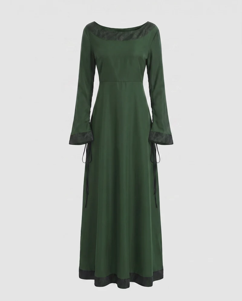 Damen elegantes historisches Kleid mit langen Ä sleeves und Spitzenakzenten Nord Taschen