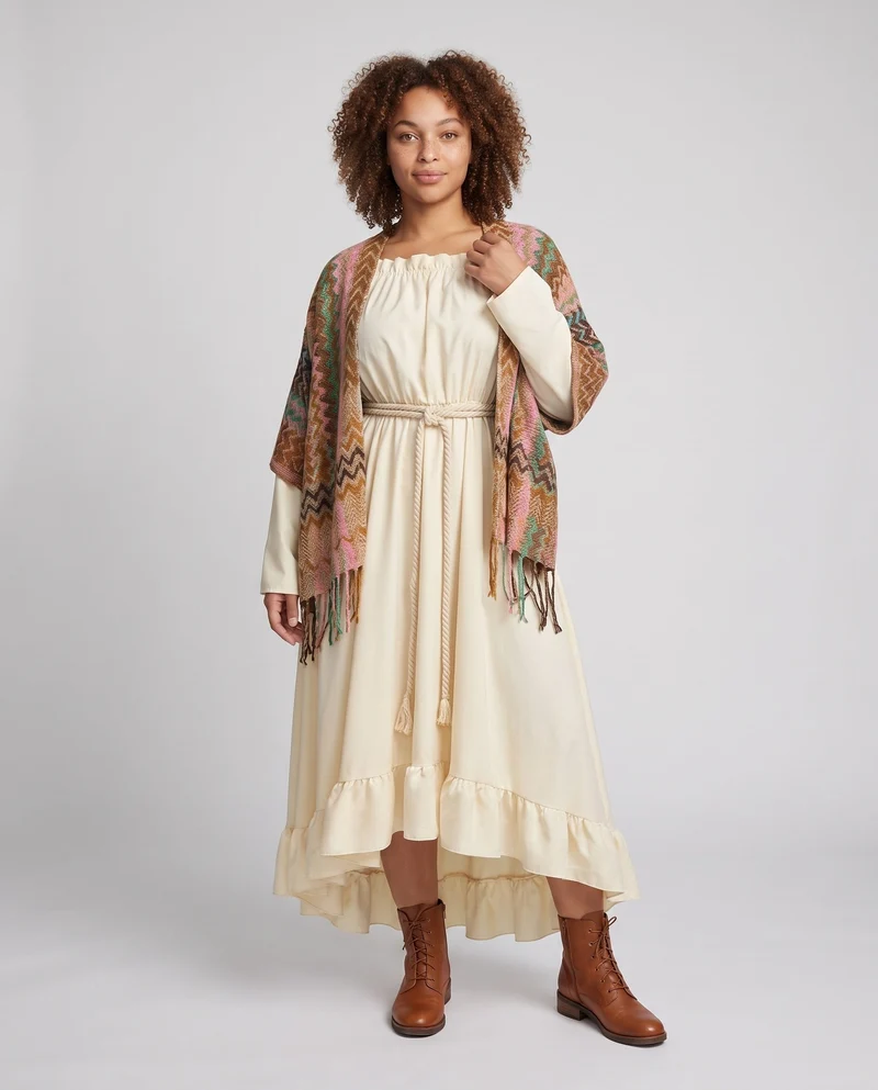 Damen Elegantes Maxikleid mit schulterfreiem Design und voluminösen Ärmeln Nord Taschen