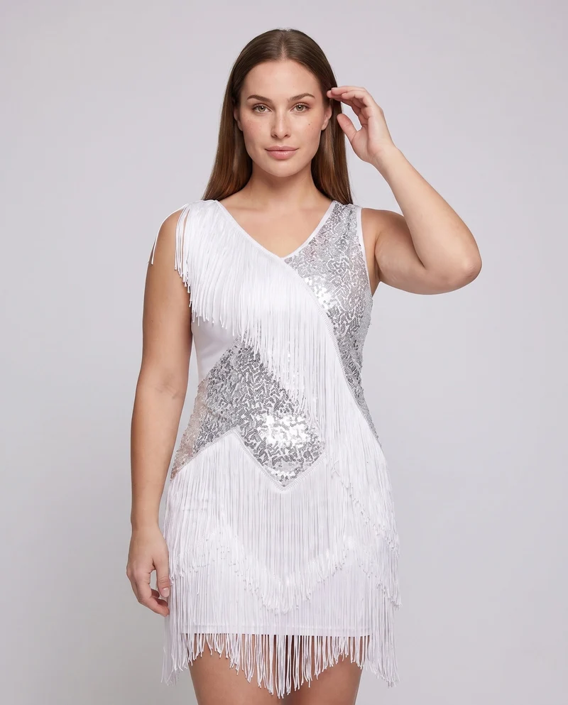 Frauen Fransen Cocktailkleid Nord Taschen