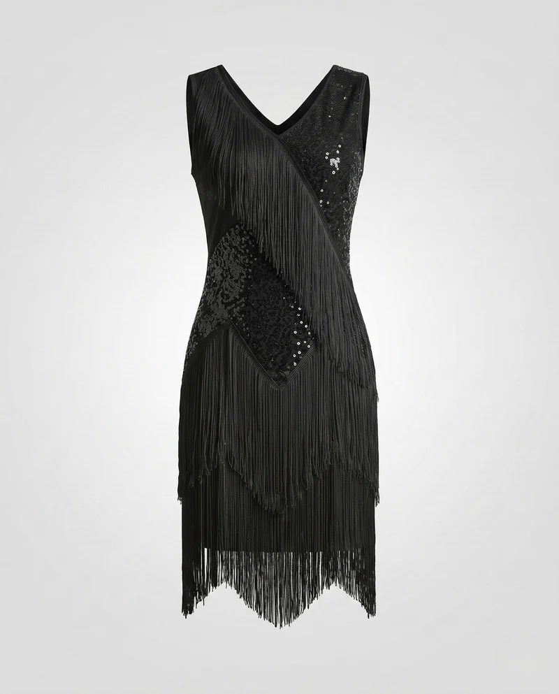 Frauen Fransen Cocktailkleid Nord Taschen