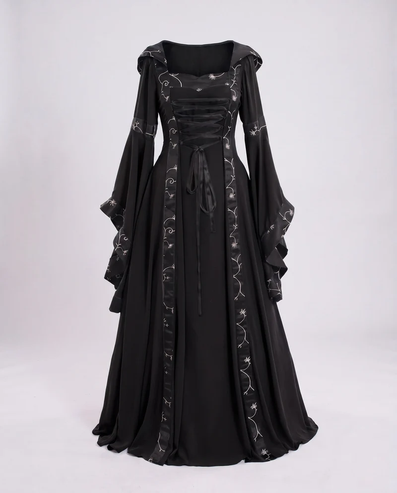 Historisches Kostümkleid für Damen mit elegantem Schnürdesign und voluminösen Ärmeln Nord Taschen