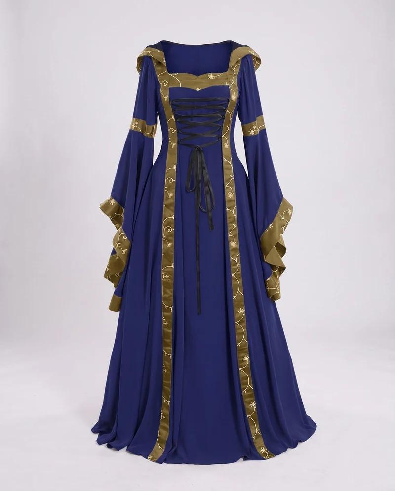 Historisches Kostümkleid für Damen mit elegantem Schnürdesign und voluminösen Ärmeln Nord Taschen