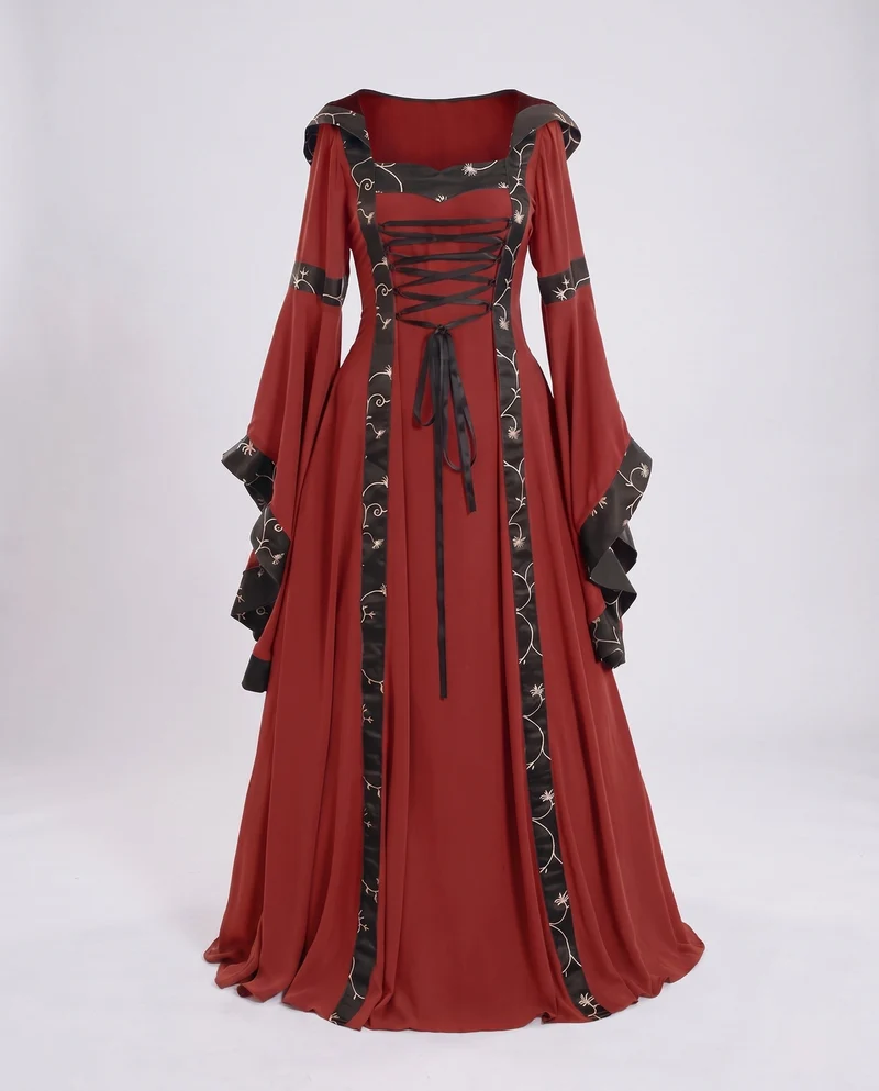 Historisches Kostümkleid für Damen mit elegantem Schnürdesign und voluminösen Ärmeln Nord Taschen