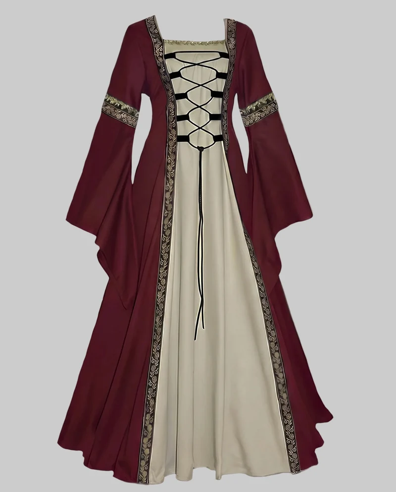 Damen historisches Märchenkleid mit elegantem Schnürdesign Nord Taschen