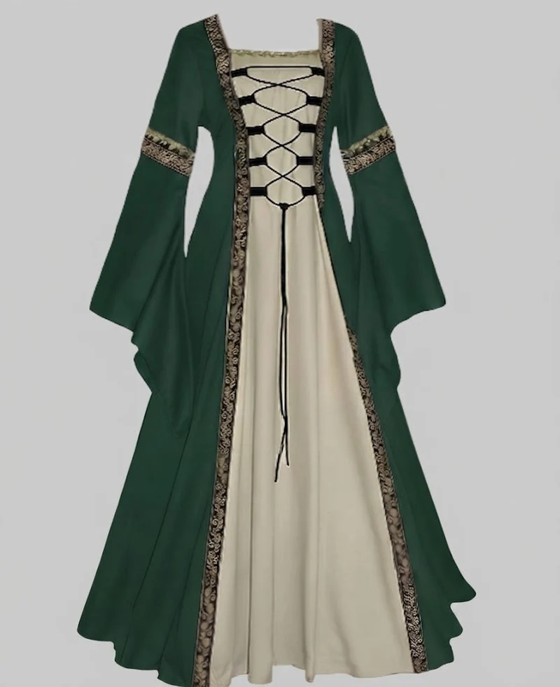 Damen historisches Märchenkleid mit elegantem Schnürdesign Nord Taschen
