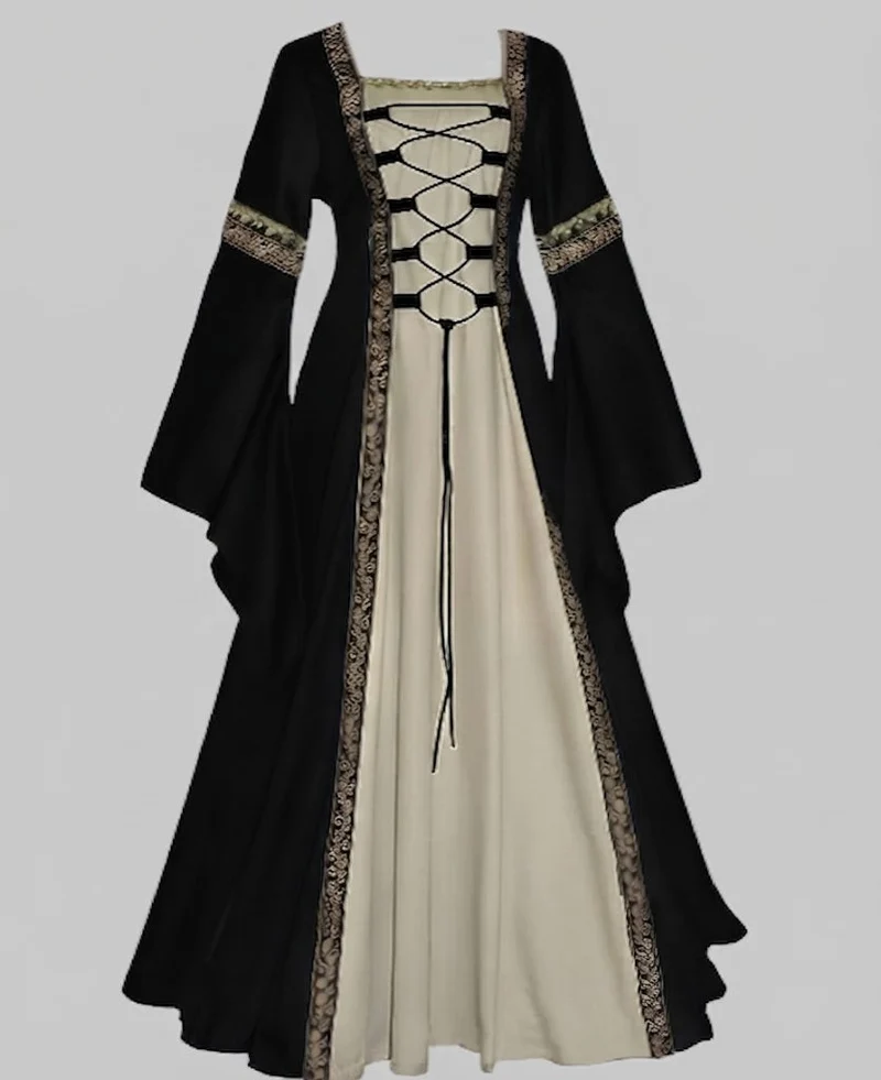 Damen historisches Märchenkleid mit elegantem Schnürdesign Nord Taschen