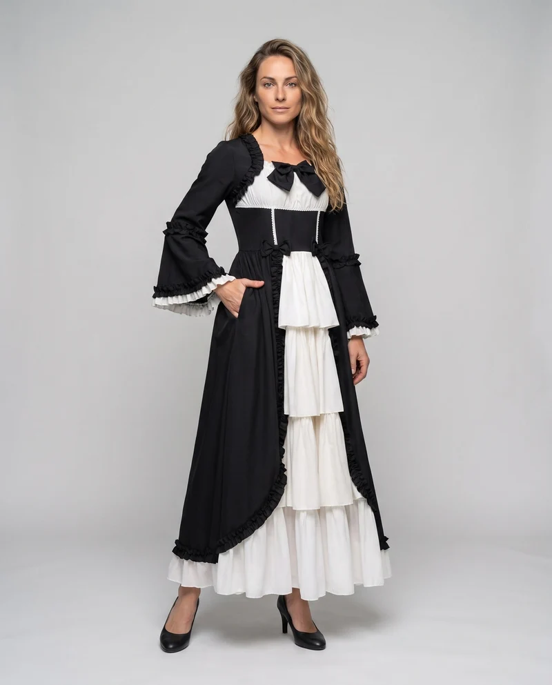 Damen Märchen Ballkleid mit voluminösen Rüschen Nord Taschen