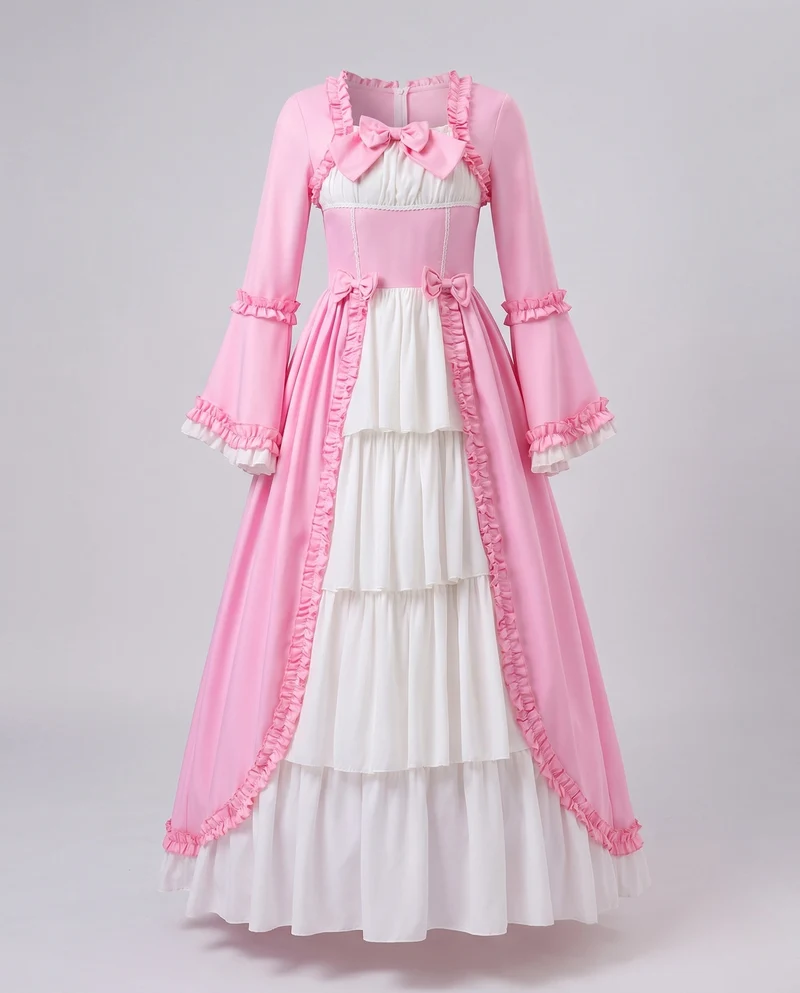 Damen Märchen Ballkleid mit voluminösen Rüschen Nord Taschen