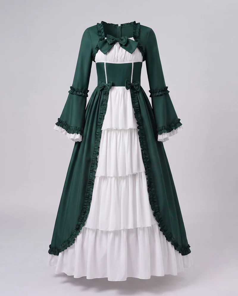 Damen Märchen Ballkleid mit voluminösen Rüschen Nord Taschen