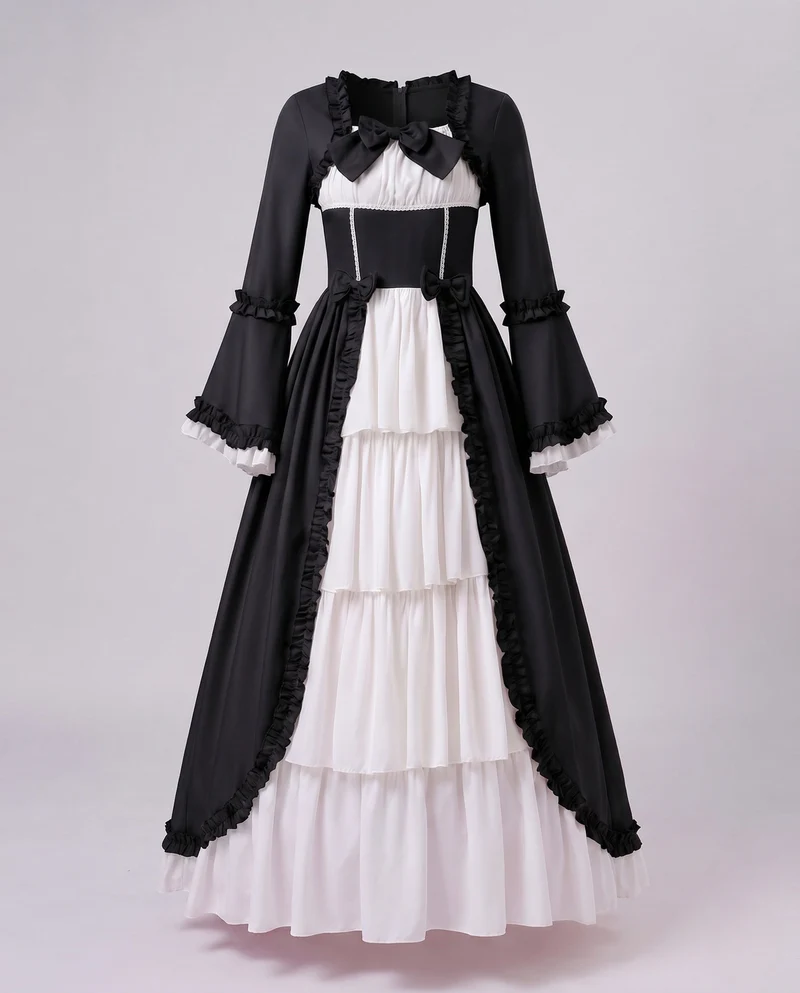 Damen Märchen Ballkleid mit voluminösen Rüschen Nord Taschen