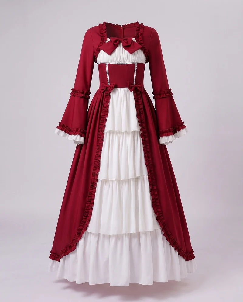 Damen Märchen Ballkleid mit voluminösen Rüschen Nord Taschen