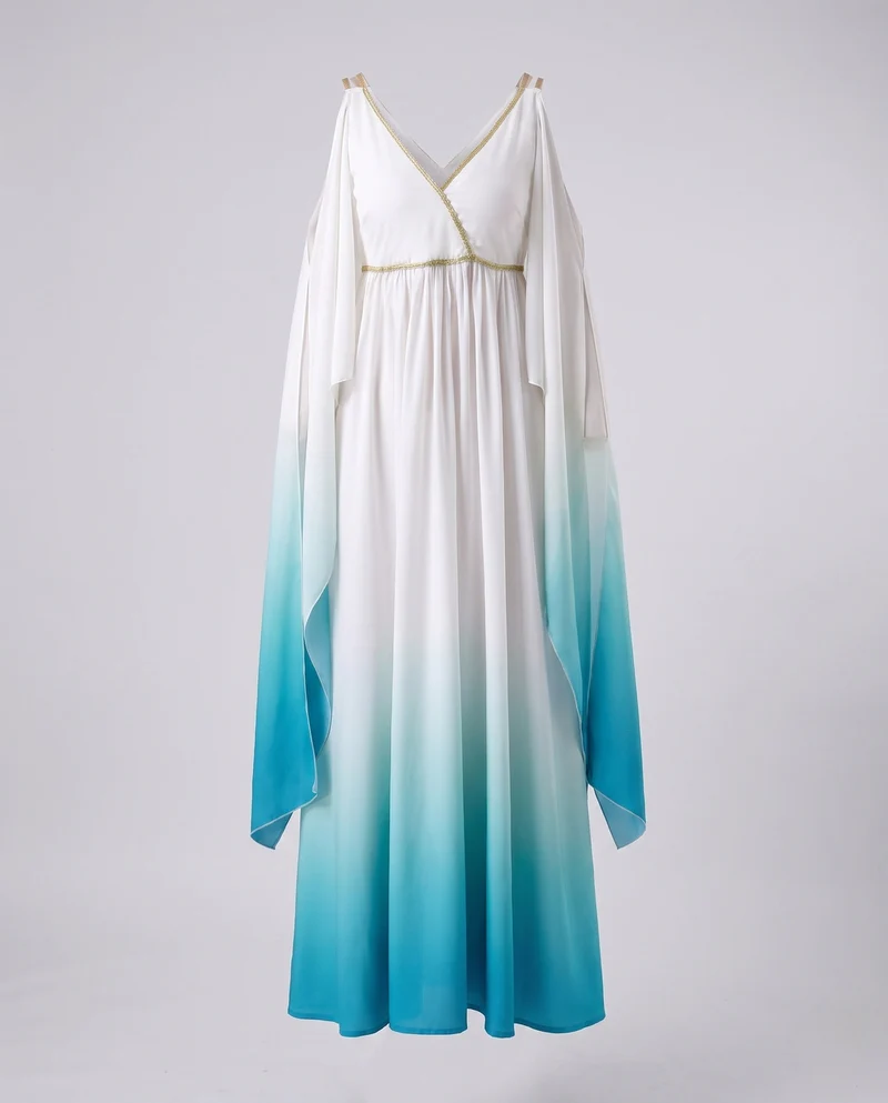 Damen Maxikleid mit fließenden Ärmeln Nord Taschen