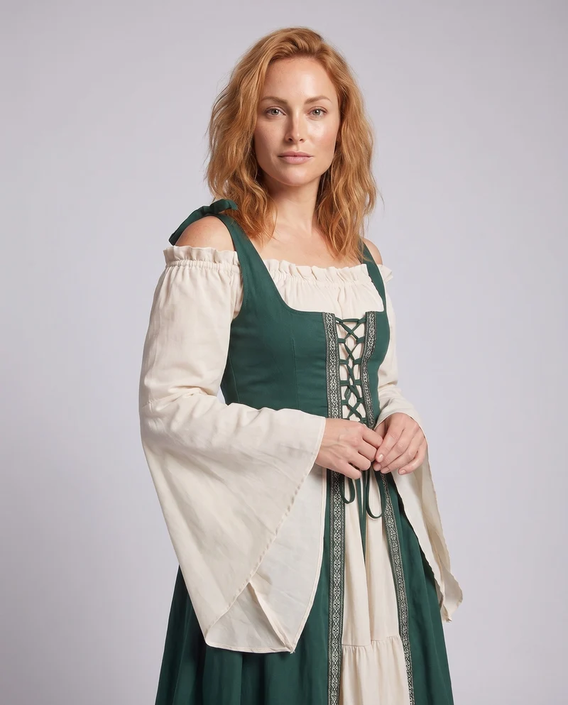 Damen Mittelalterkostüm mit elegantem Schnitt und historischen Akzenten Nord Taschen