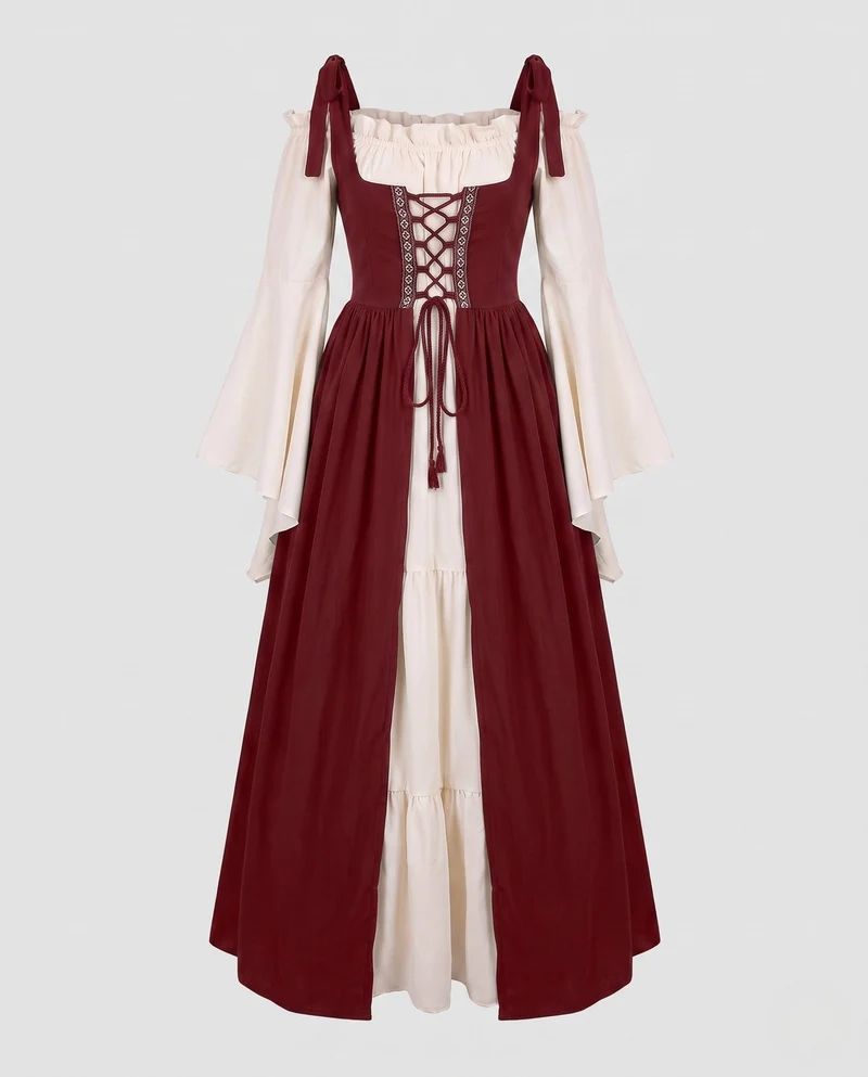 Damen Mittelalterkostüm mit elegantem Schnitt und historischen Akzenten Nord Taschen
