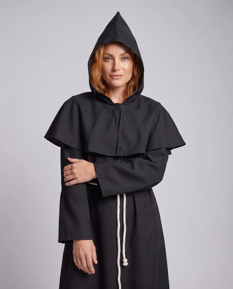 Damen Mystical Monk Kleid mit Kapuze und fließendem Schnitt Nord Taschen