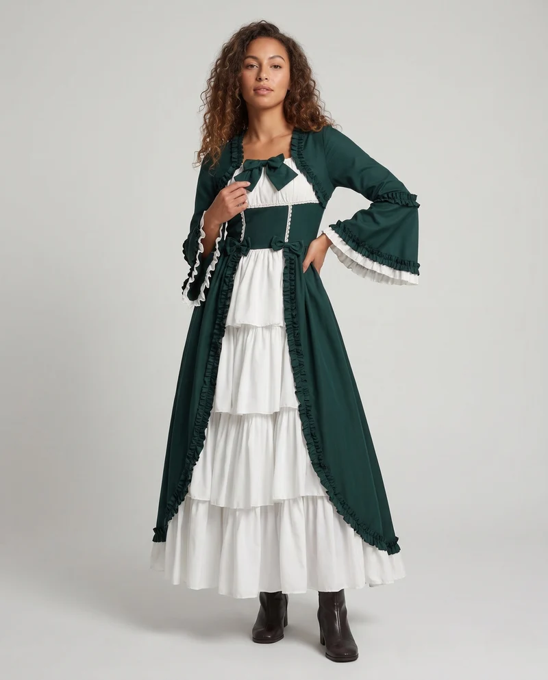 Damenkleid mit voluminösem Rock und eleganten Rüschendetails Nord Taschen