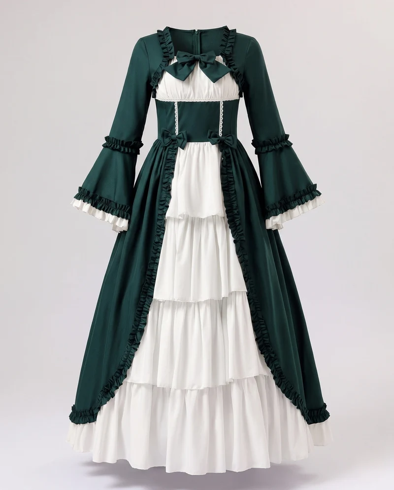 Damenkleid mit voluminösem Rock und eleganten Rüschendetails Nord Taschen