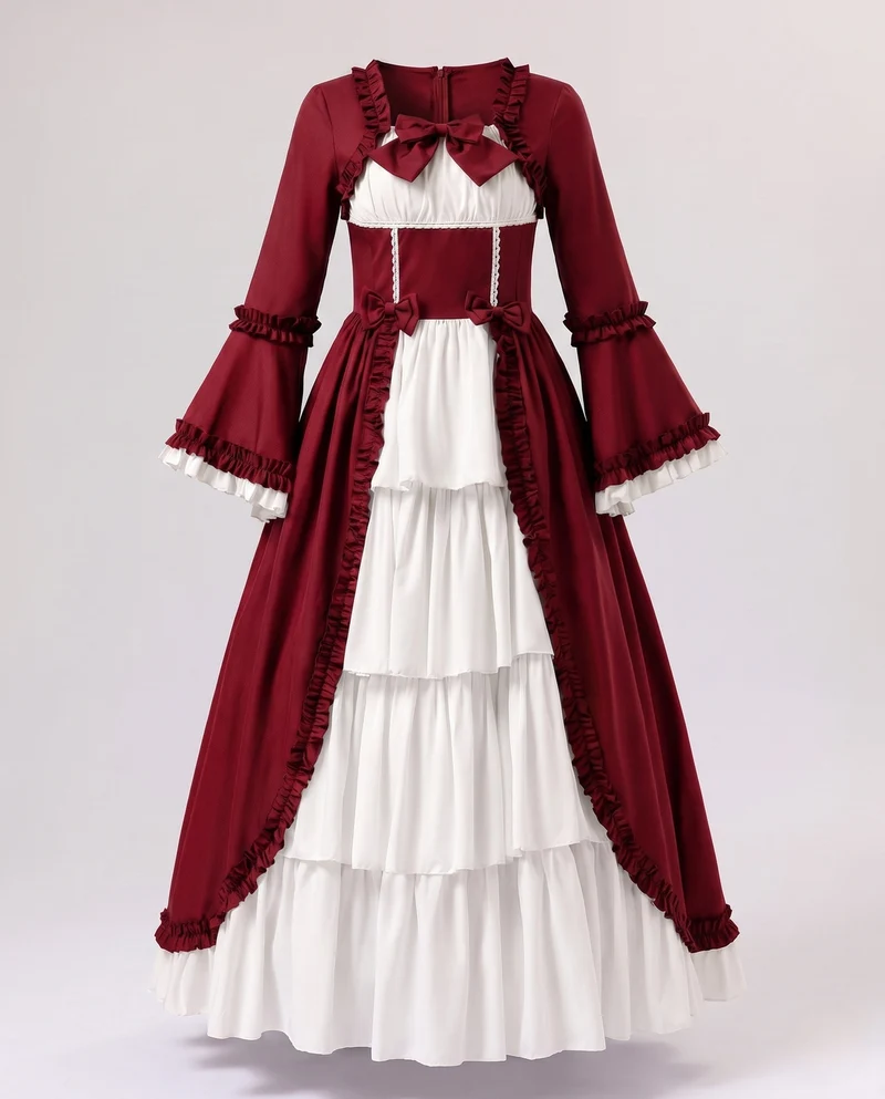 Damenkleid mit voluminösem Rock und eleganten Rüschendetails Nord Taschen
