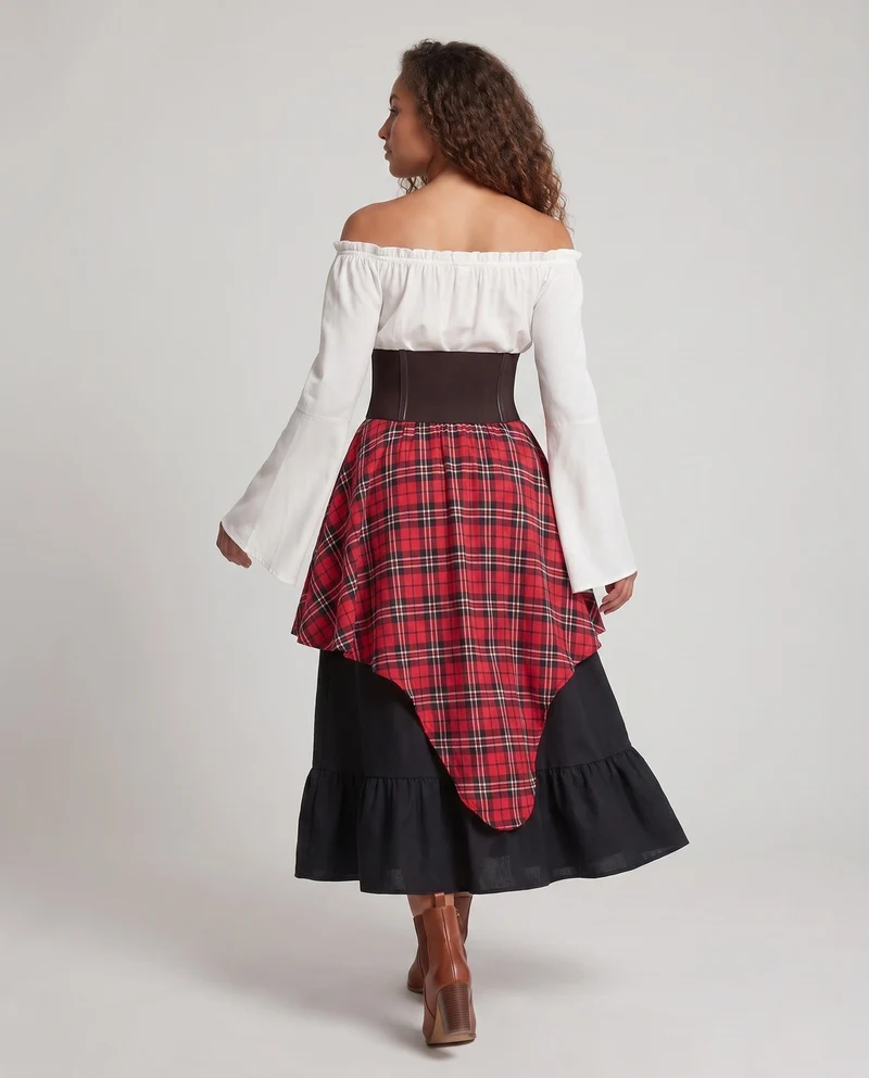 Damen Off-Shoulder Bluse Kleid mit weiten, ausgestellten Ärmeln und tailliertem Oberteil Nord Taschen