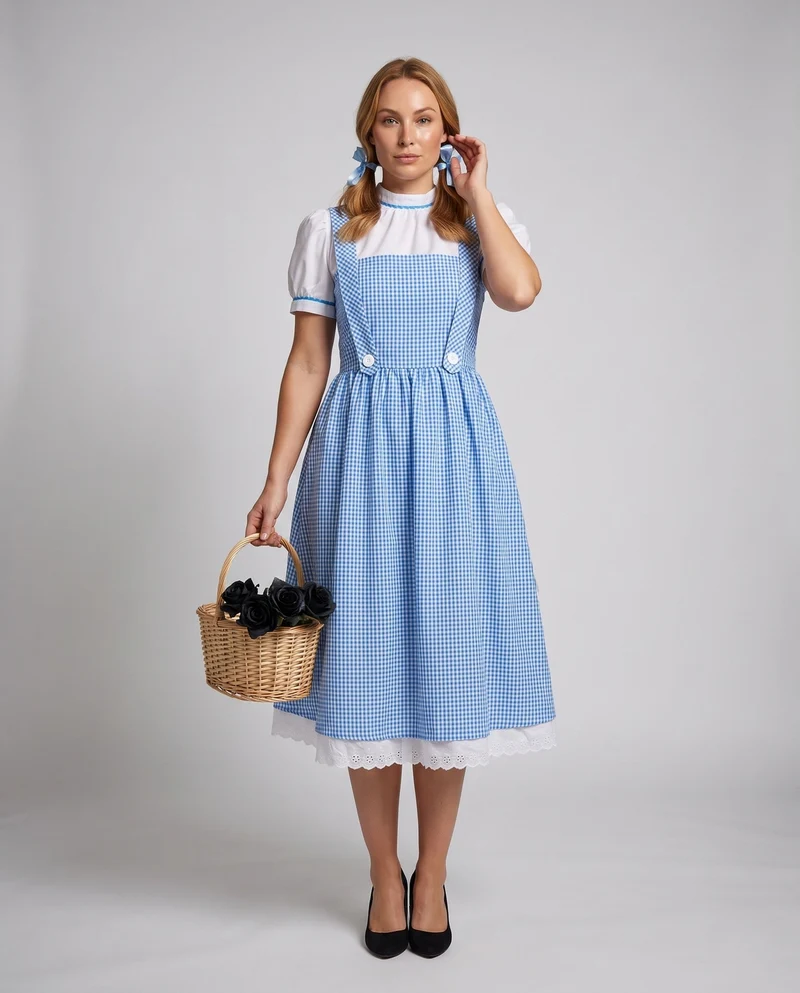 Damen Landhauskleid mit Rüschen und charakteristischen Trägern Nord Taschen
