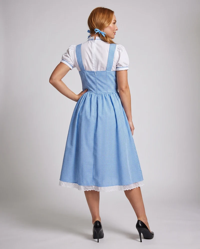 Damen Landhauskleid mit Rüschen und charakteristischen Trägern Nord Taschen