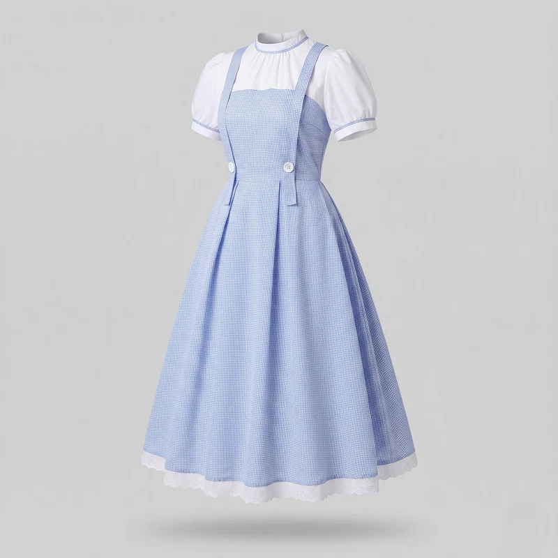 Damen Landhauskleid mit Rüschen und charakteristischen Trägern Nord Taschen