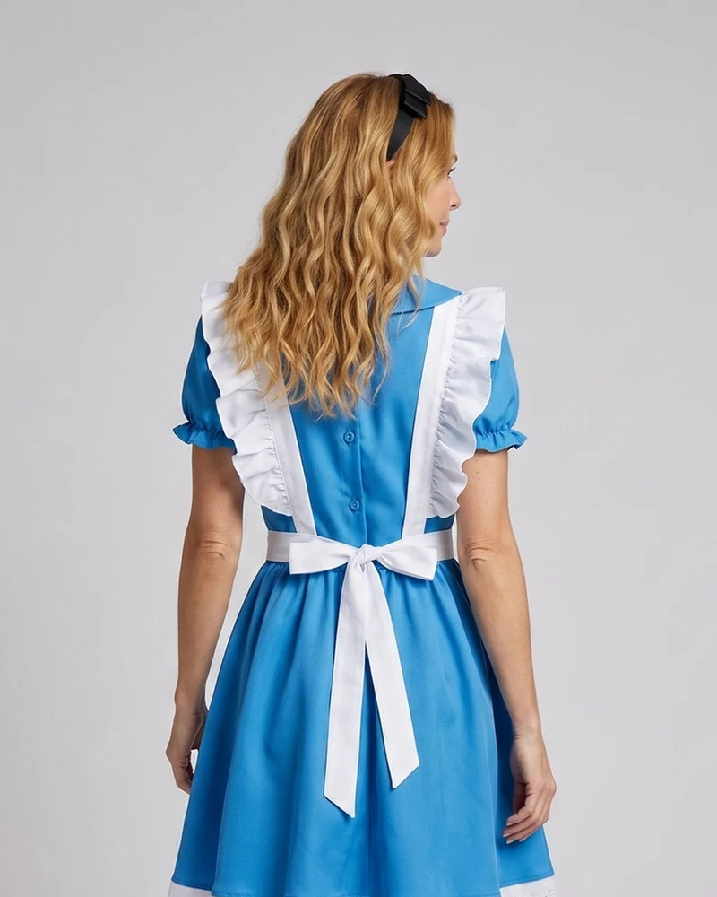 Damen Bezauberndes Alice Kostüm mit Generösem Rock und Rüschendetails Nord Taschen