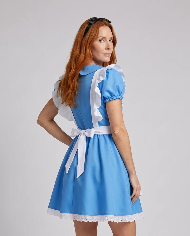 Frauen bezauberndes Dienstmädchenkostüm mit Rüschendetails Nord Taschen