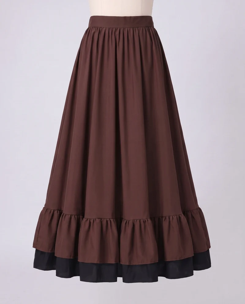 Damen Stylisches Langarmkleid mit Rüschen und Gürtel Nord Taschen