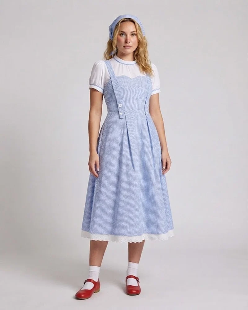 Damenkleid mit traditionellen Akzenten und Rüschendetails Nord Taschen