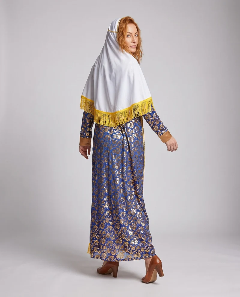 Frauen traditionellen arabischen Kostüm mit Fransen geprägtem Design und eleganter Überlagerung Nord Taschen