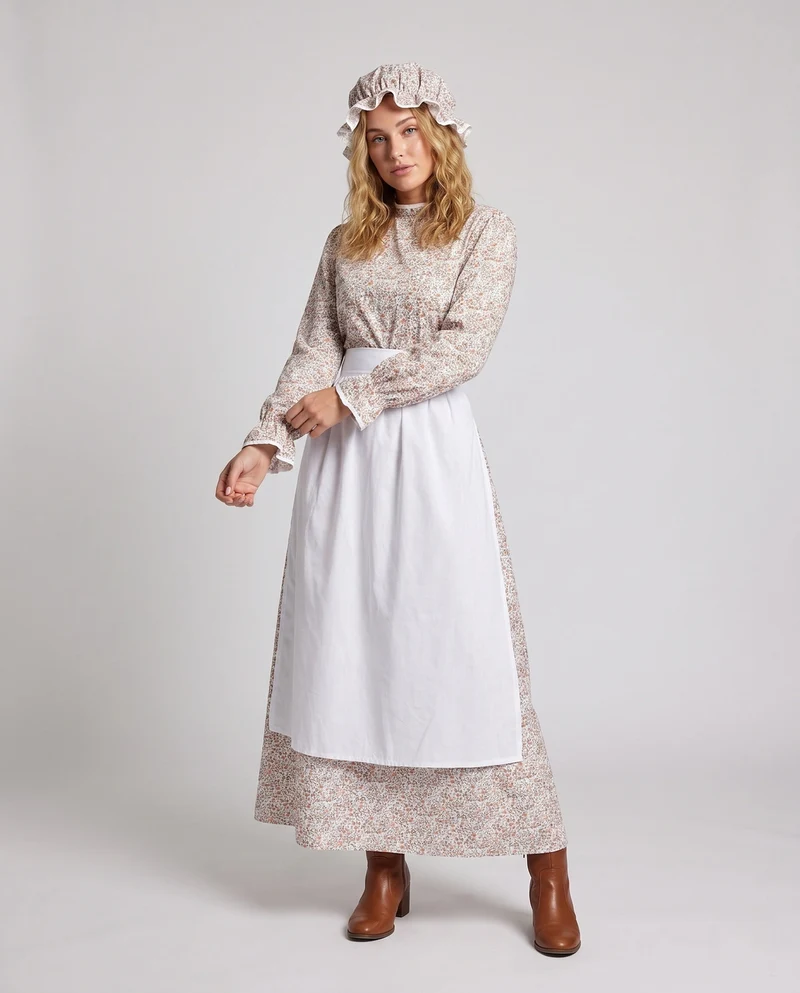 Damen traditionelles Bauernhauskleid mit passendem Kopftuch Nord Taschen