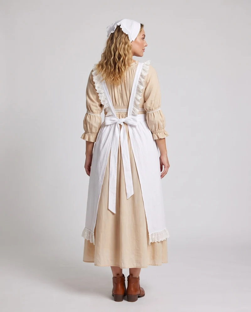 Frauen traditionelles Landhauskleid mit Rüschendetails und dekorativer Schürze Nord Taschen