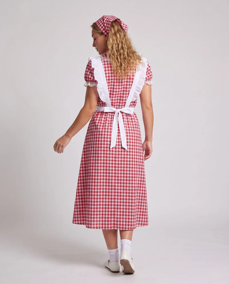 Damen traditionelle Landhauskleid mit Rüschendetails und Schürze Nord Taschen