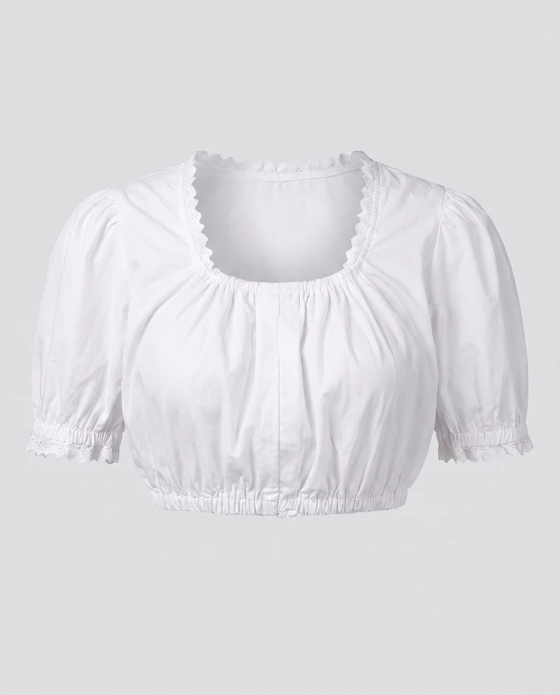 Damen Tanktop mit Puffärmeln und romantischen Rüschen Nord Taschen