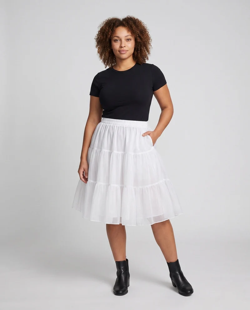 Damen-Tüllrock mit schwingendem Design und dekorativem Taillenbund Nord Taschen