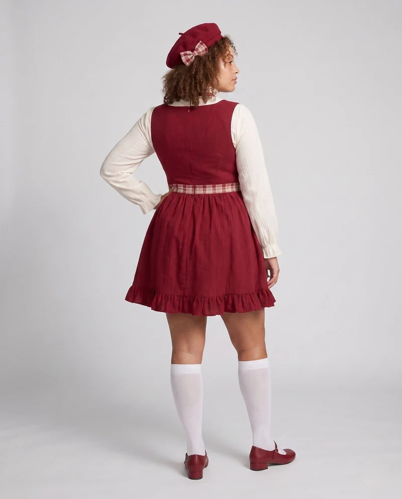 Damen Vintage Kleid mit Rüschendetails Nord Taschen