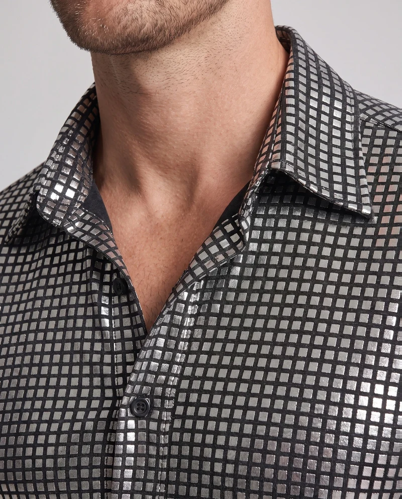 Herren Disco-Shirt mit Glitzerakzenten und weit ausgestellten Hosen Nord Taschen