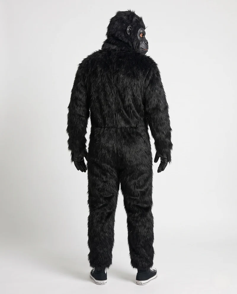Herren Gorilla Kostüm mit realistischem Maskendesign und gemütlichem Plüsch Nord Taschen