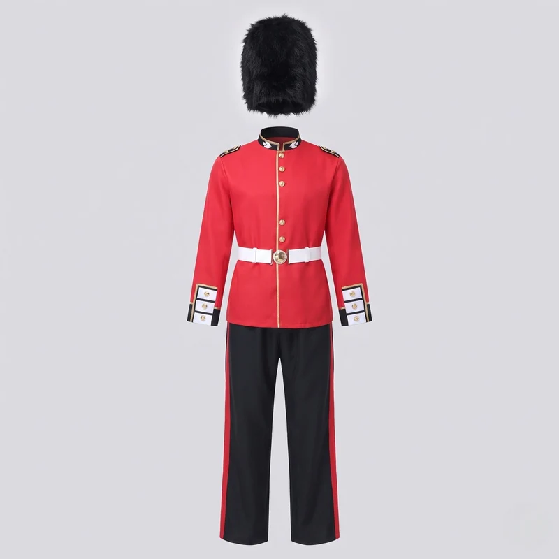 Männliches Historisches Gardekostüm mit detaillierter Uniform und Hüttenfedern Nord Taschen