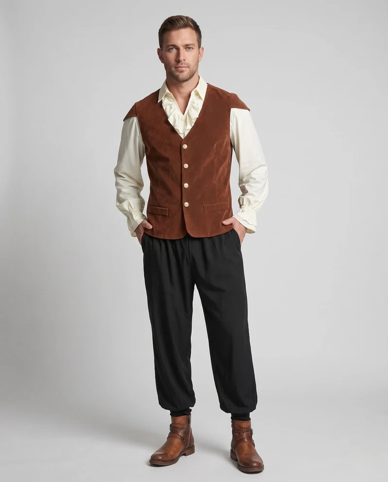Herren Historisches Weste mit Knopfdetails und klassischen Akzenten Nord Taschen