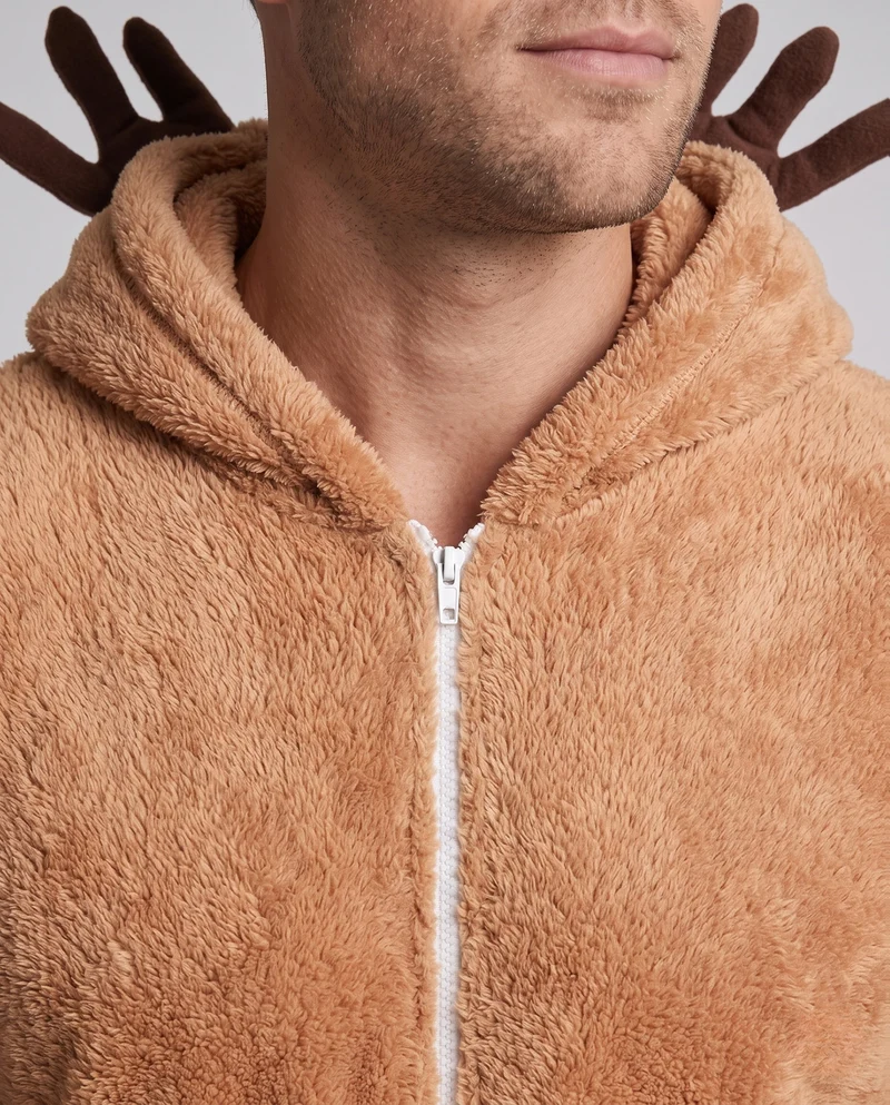 Herren Plüschkostüm mit Kapuze und Tierohren Nord Taschen