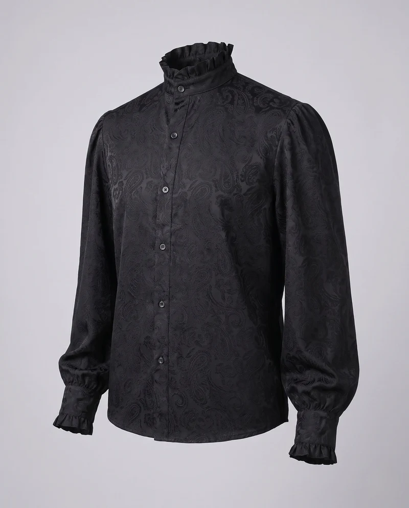 Damenbluse mit Stehkragen und Raffung Nord Taschen