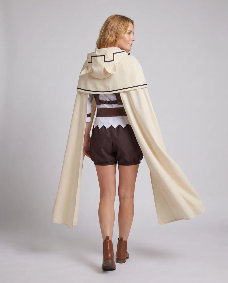 Damen Cosplay Kostüm Set mit Umhang, Bluse und Zubehör Nord Taschen