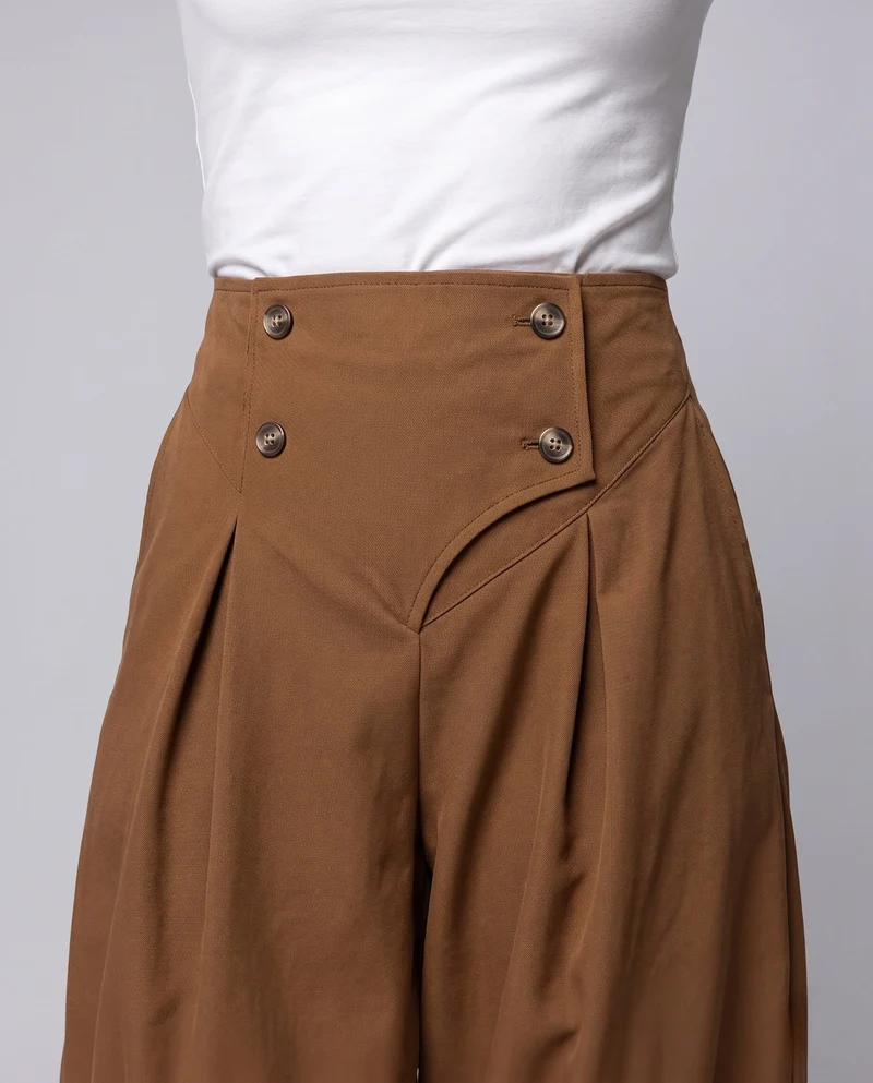 Damen elegante Ballonhosen mit stilvollen Knopfdetails Nord Taschen