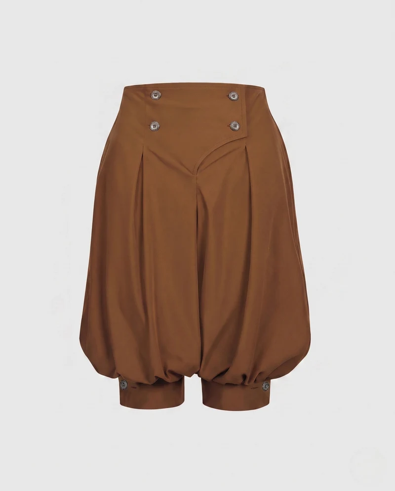 Damen elegante Ballonhosen mit stilvollen Knopfdetails Nord Taschen