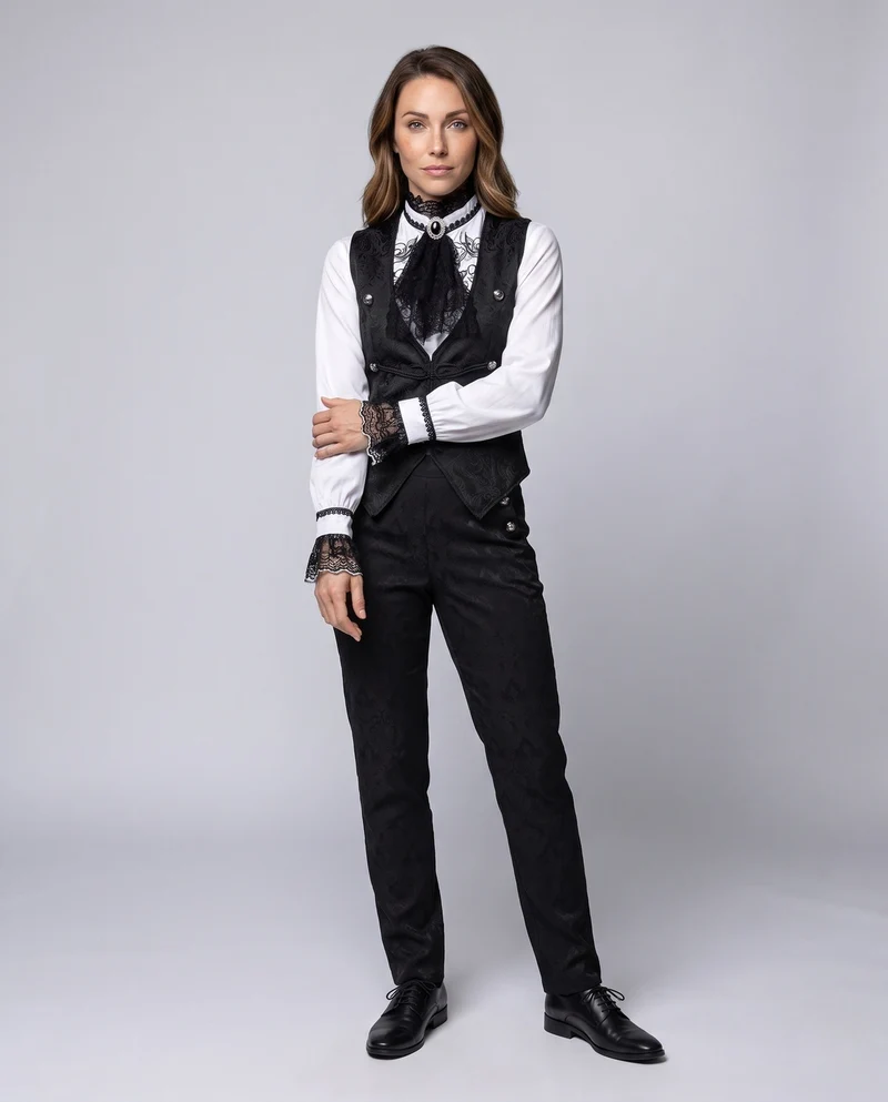 Damen Elegante Bluse mit Rüschen und Bindegürtel