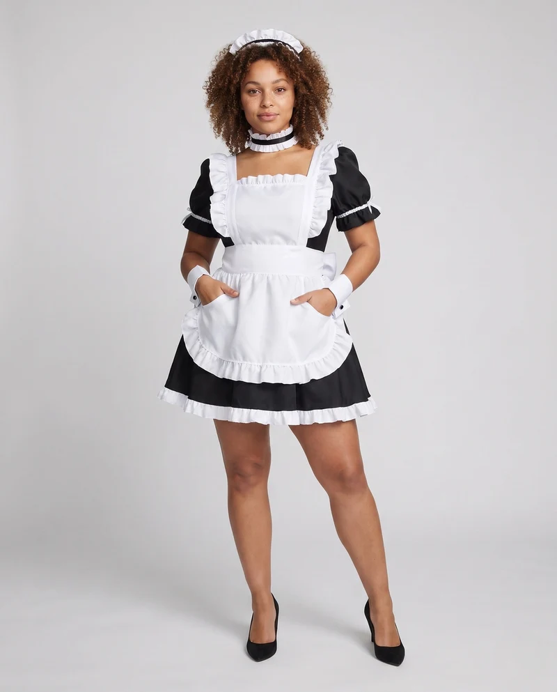 Damen elegantes Maidkleid mit Rüschendetails Nord Taschen