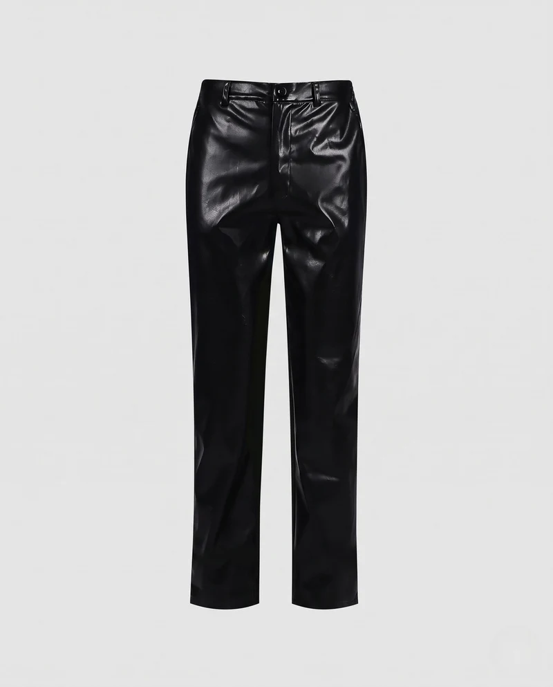 Damen Elegante Kunstlederhose Nord Taschen